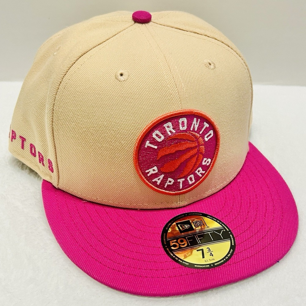 New Era Toronto Raptors Passion Mango 59FIFTY Fitted Hat Cap 7 3/4 Orange‎ NBA